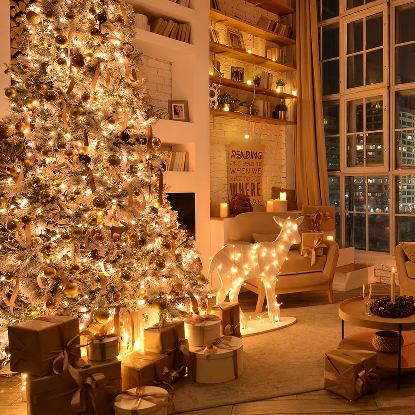 Upgraded Super Long 264FT 800 LED Christmas String Lights Outdoor & Indoor, Memory Function Timer and 8 Modes, Green Wire Waterproof String Lights for Xmas Tree Holiday Party Garden Decor (Warm White)