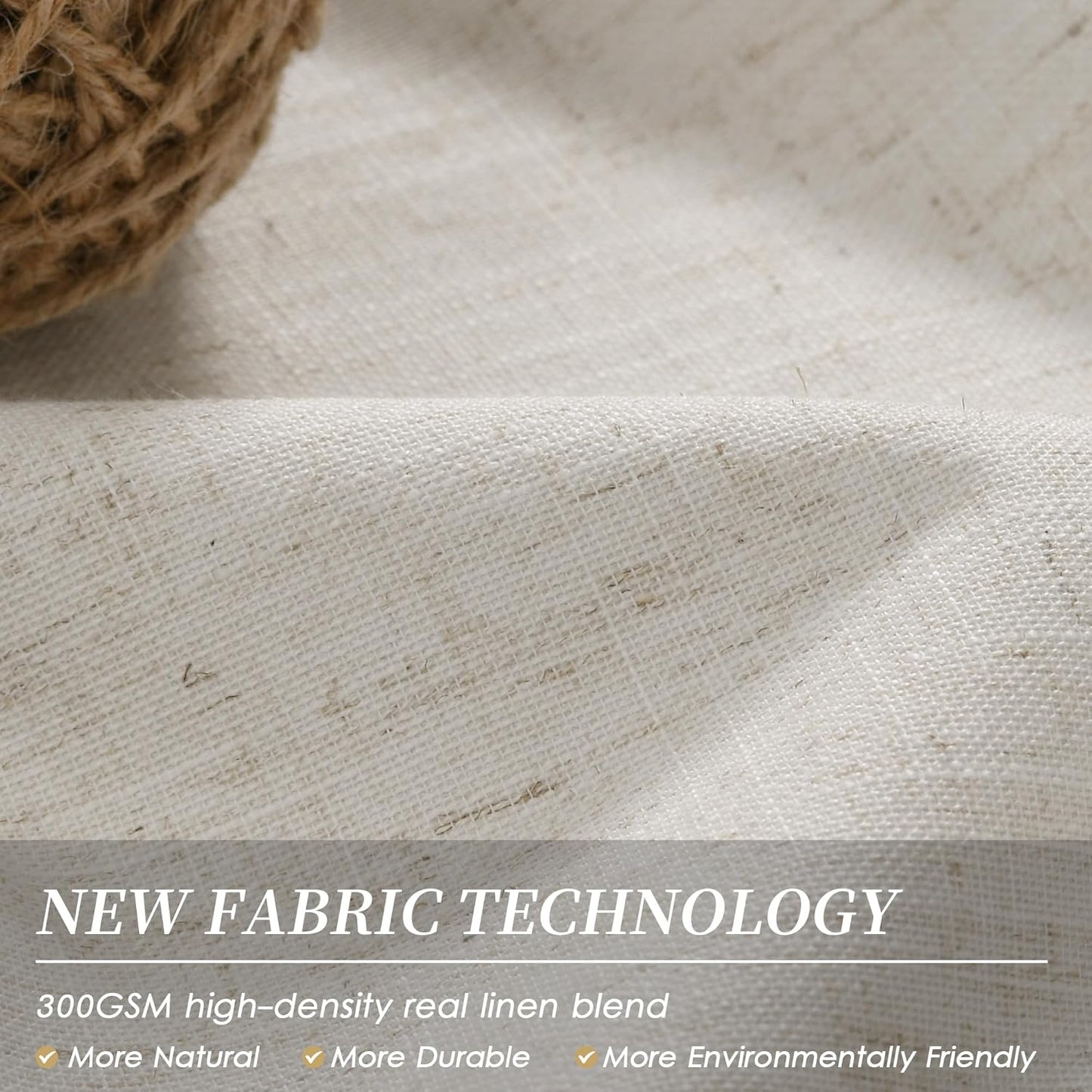 BOODII Natural Blackout Curtains for Bedroom 80 Inch Length 2 Panels Set Room Darkening Linen Curtains Beige Black Out Curtain Neutral Thermal Insulated Living Room Nursery Drapes Back Tab 52x80