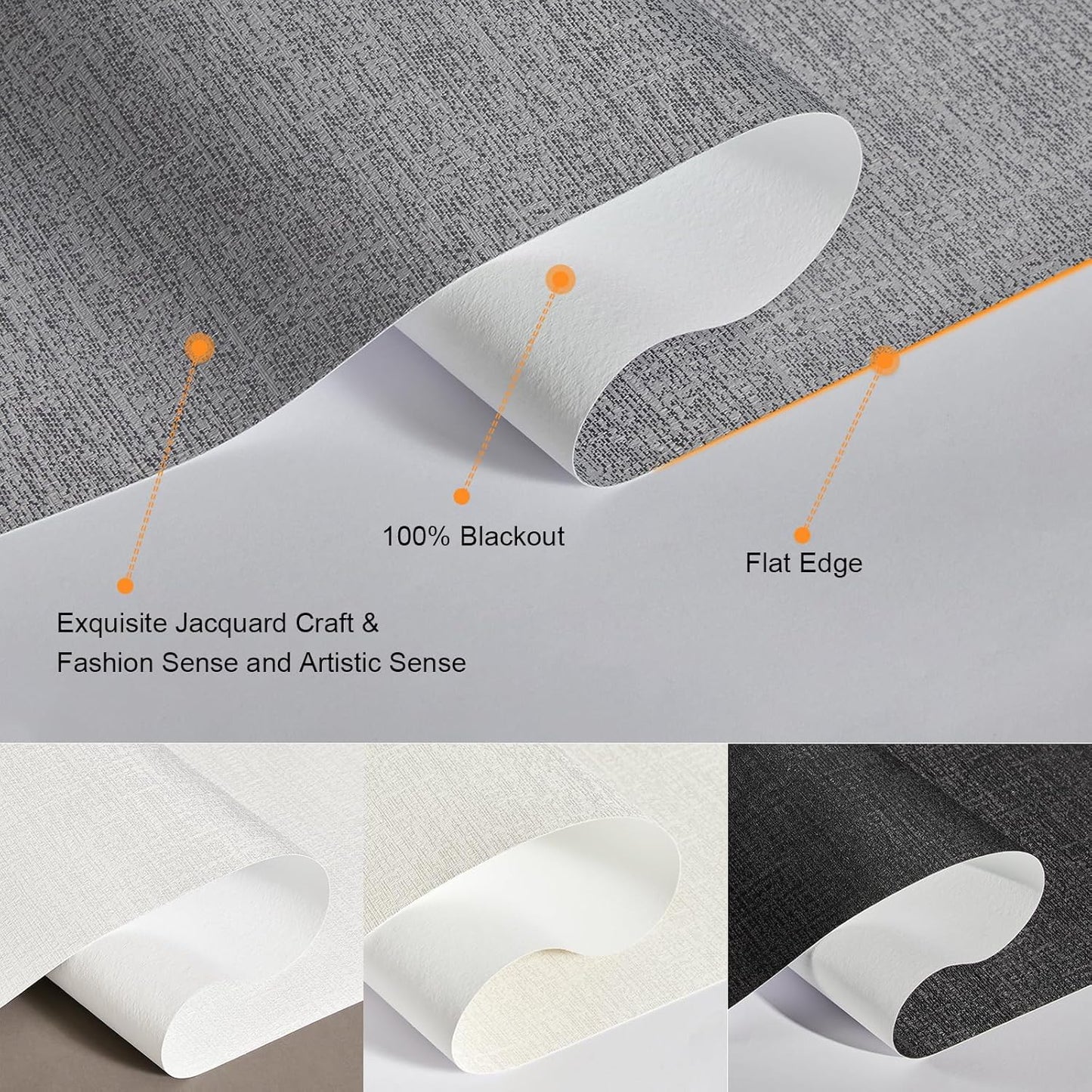 Persilux Blackout Roller Shades for Indoor Windows with Upgraded Cassette, Cordless Shades Window Blinds Pull Down for Doors, Easy to Install for Office/Living Room/Bedroom, Grey(58.5" W x 56" H)