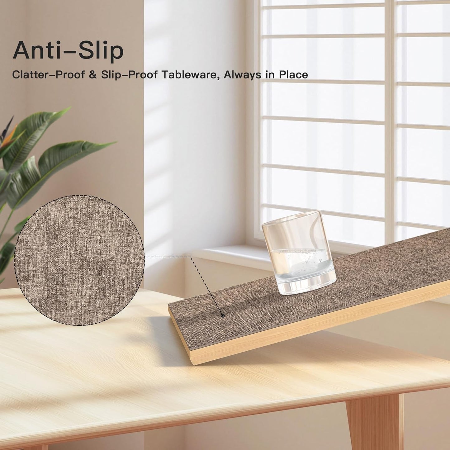 DOLOPL Placemats Set of 6, Reversible Wipeable & Heat Resistant Place Mats, Modern Faux Leather Table Mats for Kitchen, Neutral Waterproof Tablemats for Dining Table Decor, Wedding, Party(Brown)