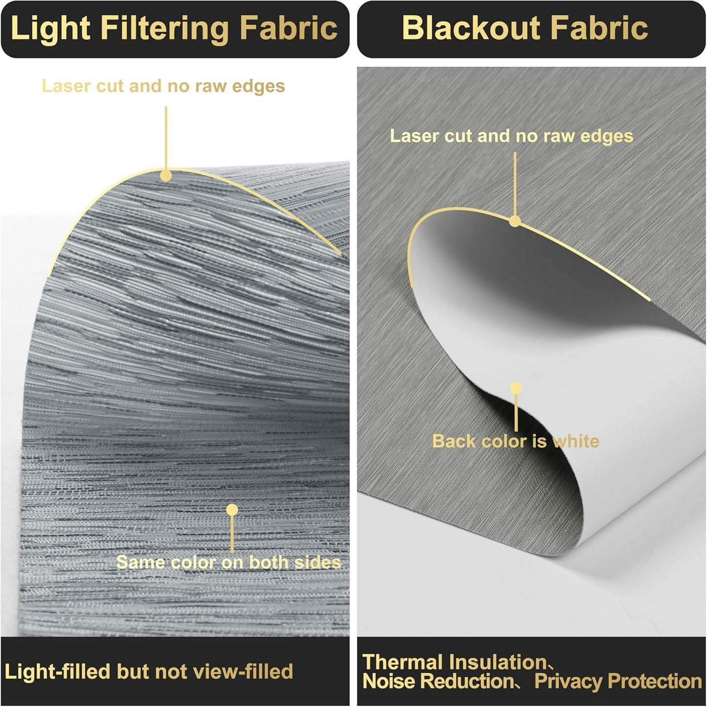 BERISSA Dual Roller Shades with Cassette Valance, Day and Night Blackout and Light Filtering Shades for Home Office or Door. Striped Jacquard Grey. 70 W x 80" H