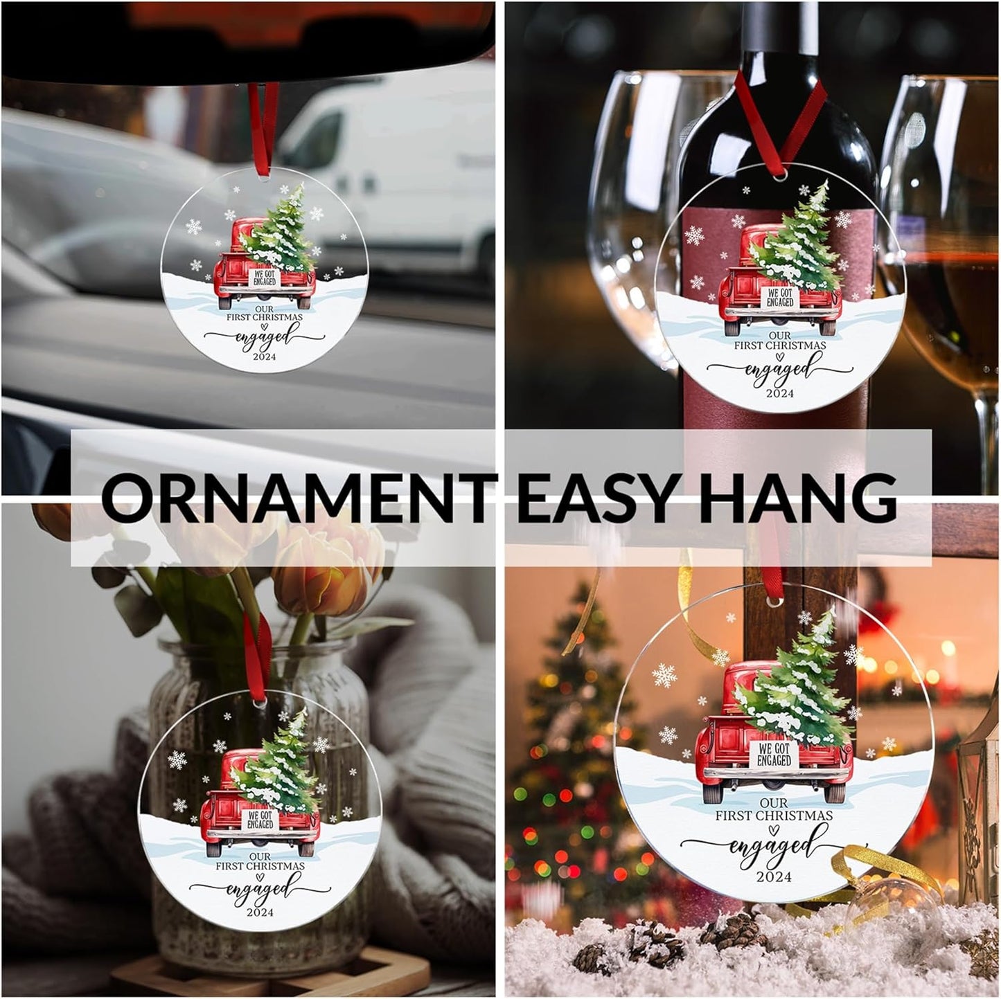 Our First Christmas in Our New Apartment 2025 Xmas Ceramic Ornament - Apartment Decor House Warming Gifts 1st Apartment Christmas Ornament (Engaged Ornament 2)