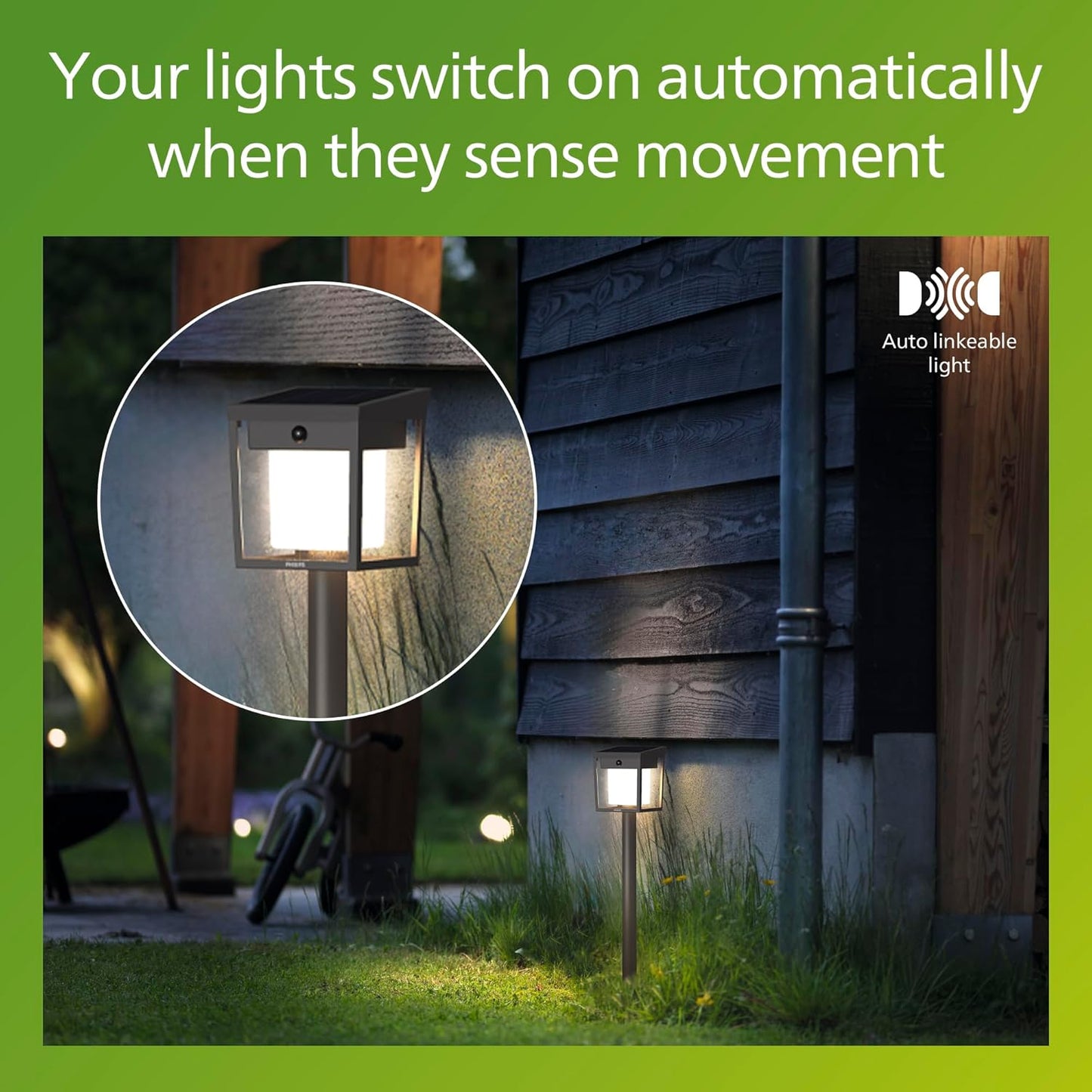 Philips Solar LED 1-Pack Ultra-Efficient Pathway Light - Blaise, Automatically Linkable, Dusk to Dawn, Motion Sensor, 3000K Bright White Light, IP44, Anthracite