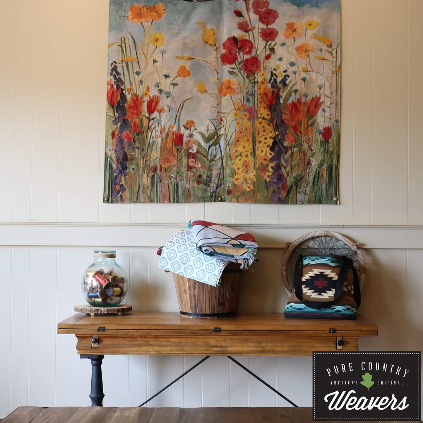 Tree of Life - Arts and Crafts - William Morris - Ornate Spiritual Tree Pattern - Cotton Woven Tapestry Wall Art Hanging - USA (53x40)