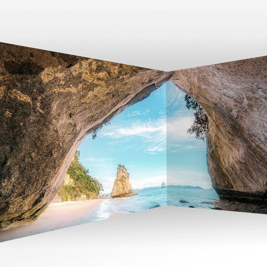 artgeist Wall Mural Peel and Stick Nature 212x98 in - XXL Self-Adhesive Corner Wallpaper Removable Large Sticker Foil Angle Wallpaper Stone Sea Landscape Beach c-B-0668-a-b