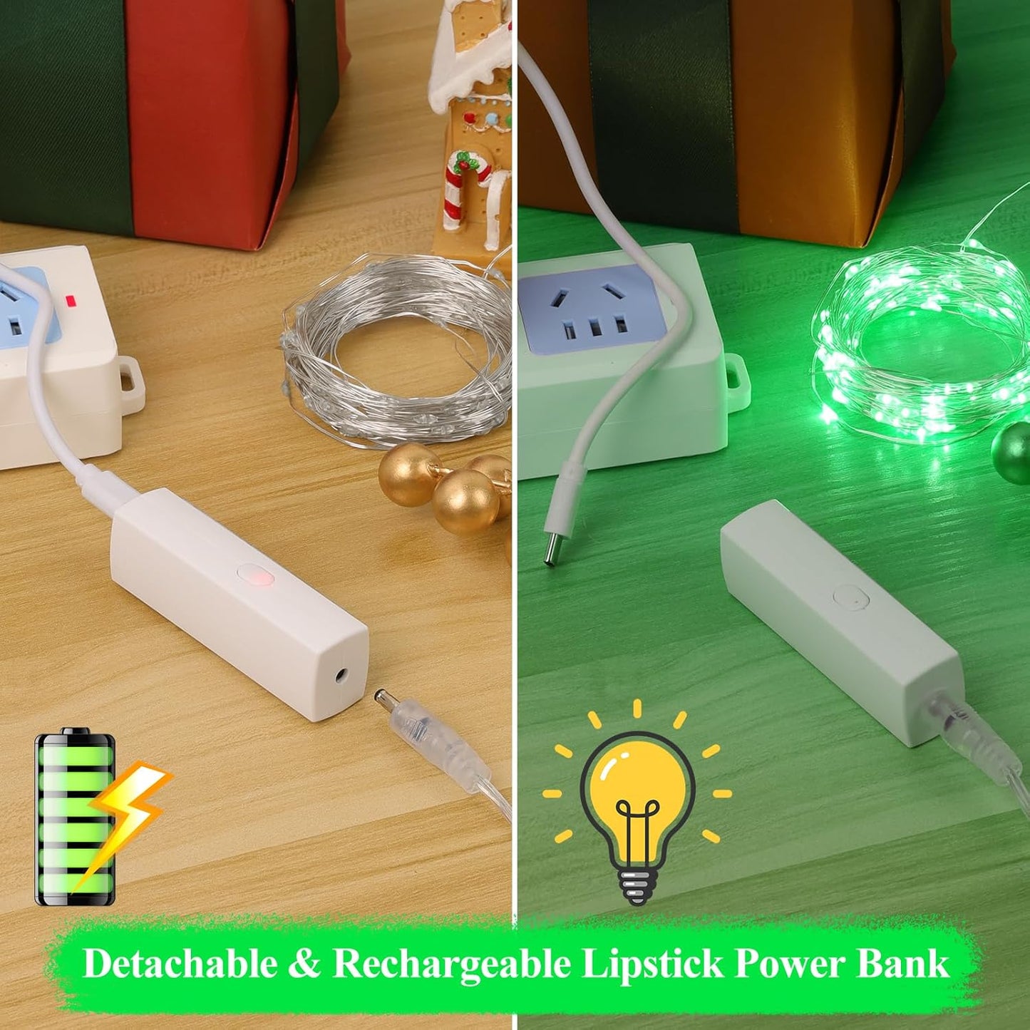 Lakumu LED String Lights Battery Operated, Fairy Lights with Timer, Mini LED Twinkle Lights for Bedroom, Christmas Decorations, Wedding, Vine, Centerpiece Table Decor (5M/16FT Green)