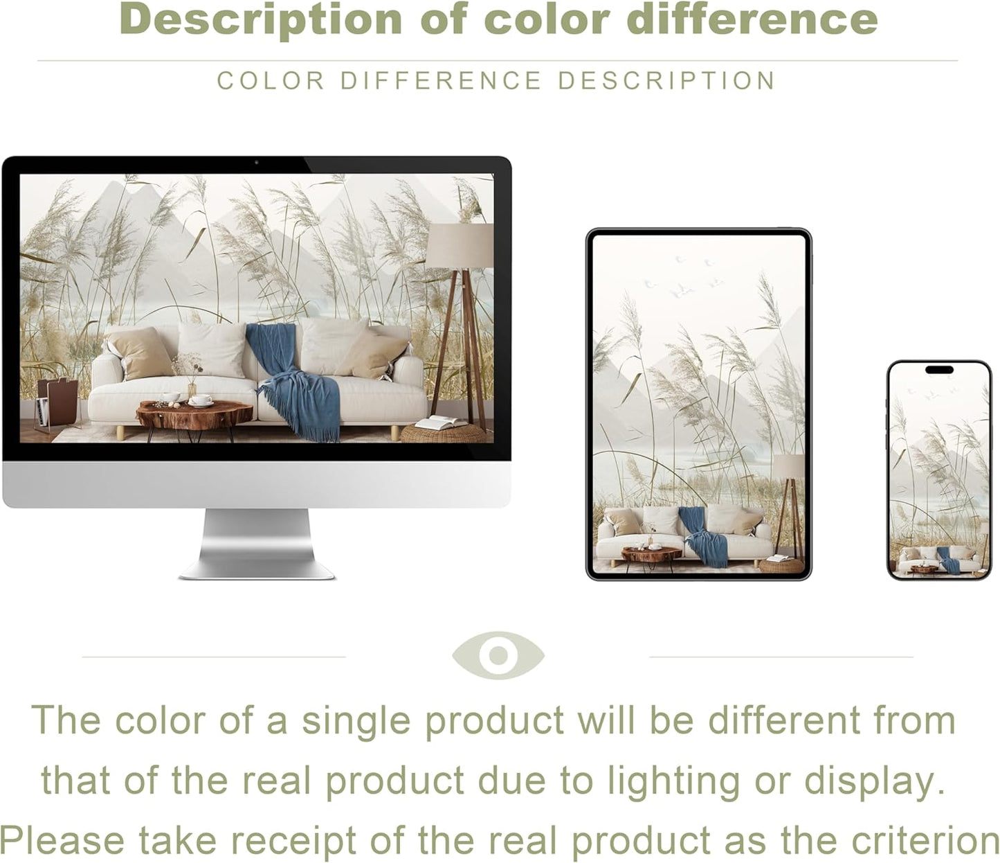 Reed Mountain Peak Wallpaper Lake Wall Mural for Bedroom Living Room (Not Peel n' Stick)