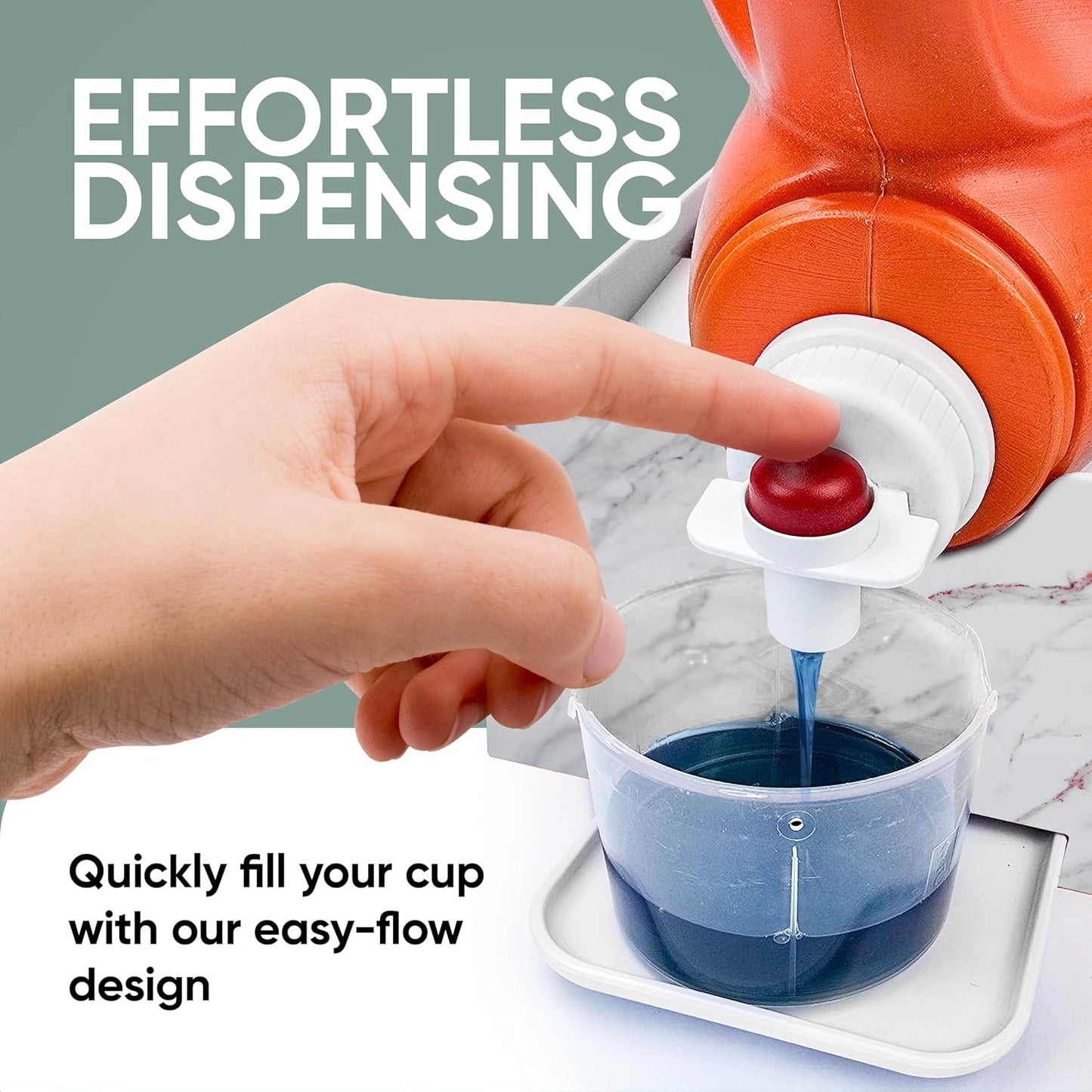 Skywin Laundry Room Organizer and Drip Tray - Soap Cup Storage for Liquid Detergent Containers (White Marble)