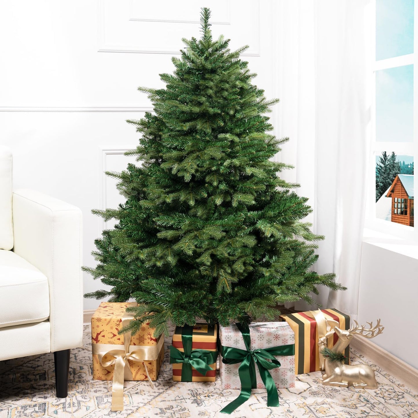 Cynthia Prelit Artificial Christmas Tree Green/4.5ft