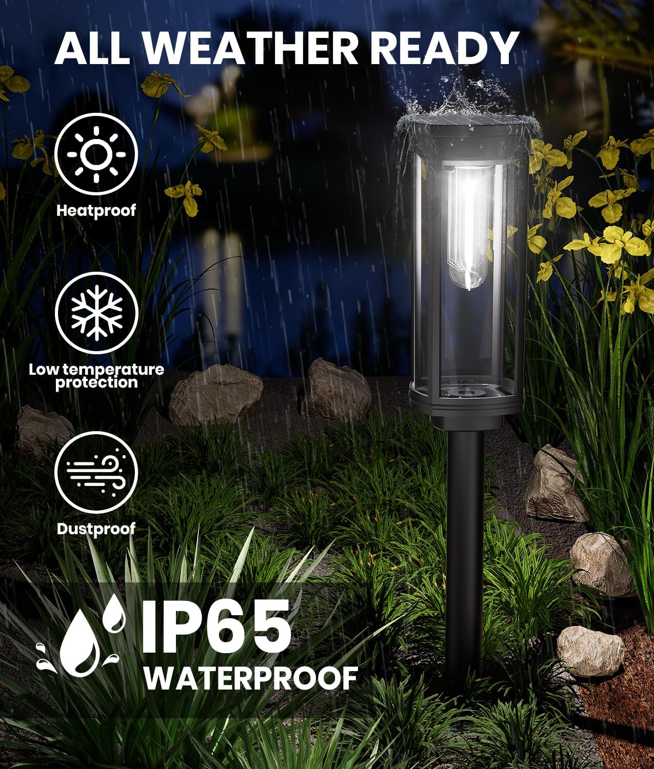 8 Pack Solar Pathway Lights Outdoor,Super Brightness IP65 Waterproof Auto On/Off Solar Path Lights, Garden Solar Powered Landscape Lighting for Outside Yard Garden Driveway Walkway Decor