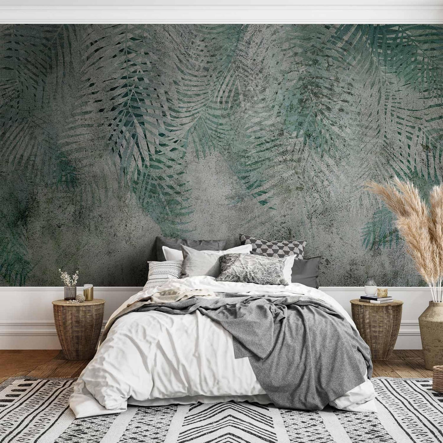 artgeist Premium Wall Mural Leaves 138x101 in - Non-Woven Wallpaper Fleece Wall Decor Photo Print Picture Image Design Nature Botanical Plants Palm Abstract b-C-0861-a-a