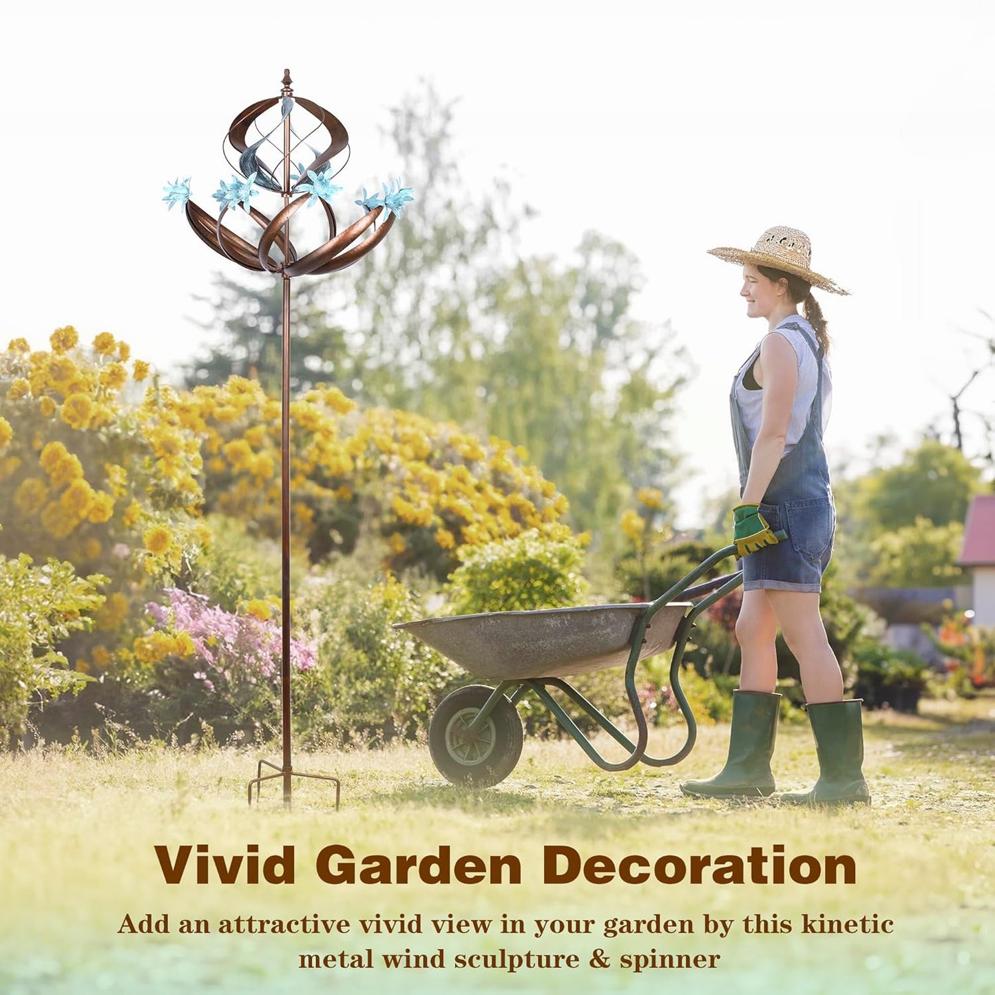 Wind Spinners Outdoor Metal - 86" Height Extra Large Kinetic Wind Spinner Sculpture for Yard and Garden, Ideal Gifts for Birthday, Anniversary and Housewarming