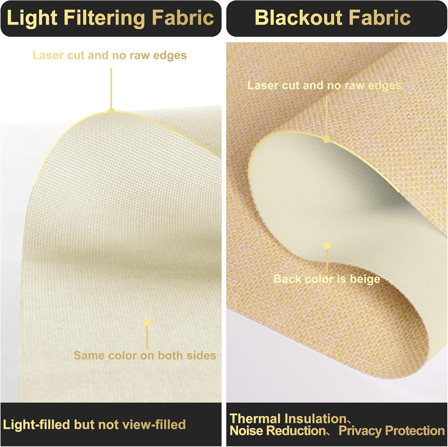 BERISSA Cordless Dual Roller Shades with Cassette Valance, Double Window Shades Blackout and Light Filtering, Day and Night for Home Office Door. Linen Beige. 49 W x 36" H