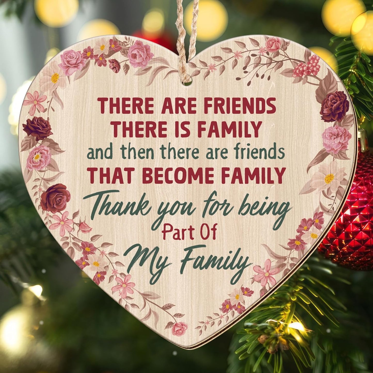 OASSIE Friend Gifts for Women - Wooden Christmas Ornaments 2025 for Tree Decorations - Inspirational Friendship Gifts for Women Friends, Thank You Friend Gift Ideas for Christmas Decorations