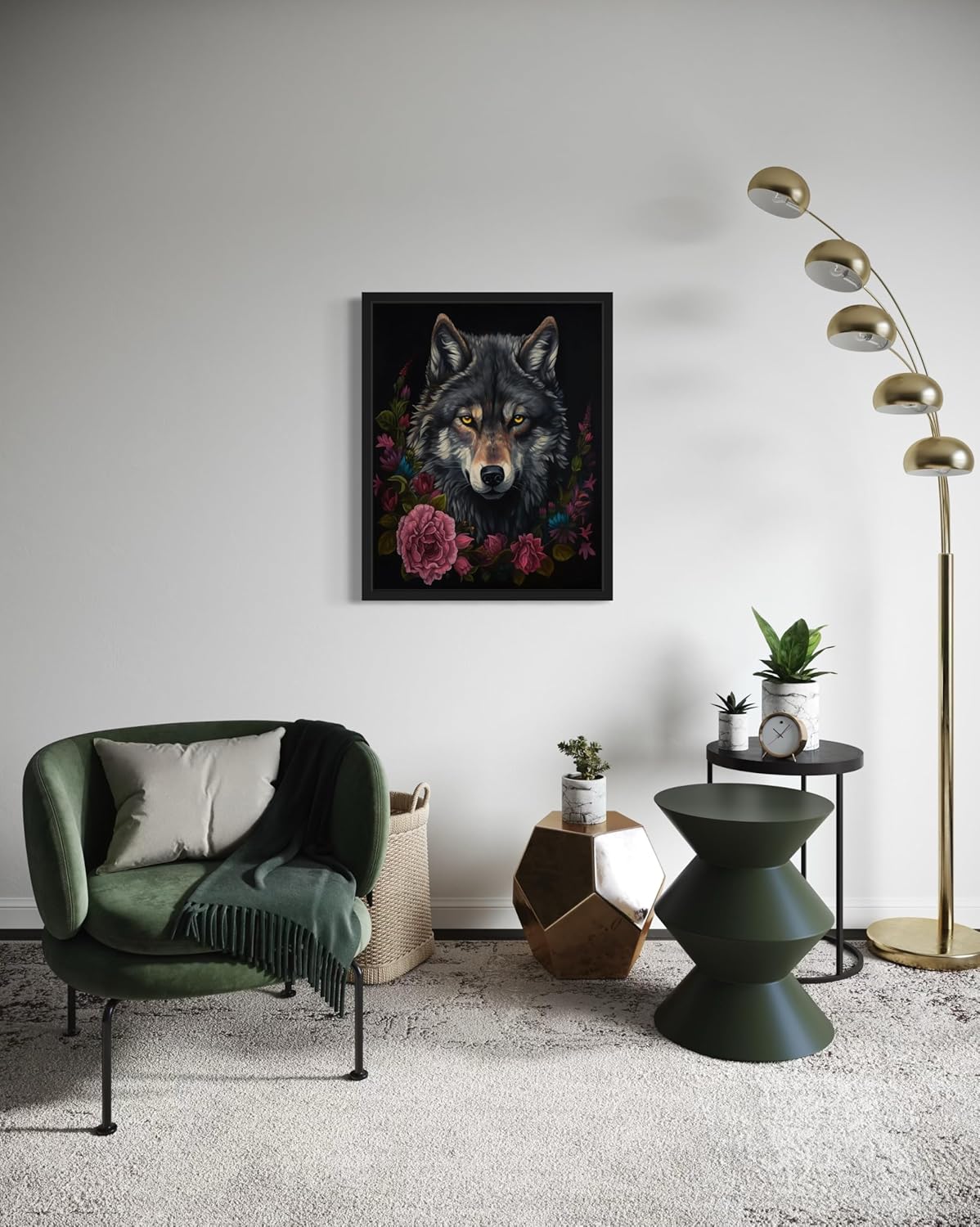 Vintage Wolf Poster Art Print, Halloween Scary Wall Art Academia Spooky Painting Decoration for Horror Prints, Gothic Posters Bedroom Decor 89 (Vintage Wolf, 11 x 14 inches, Unframed)