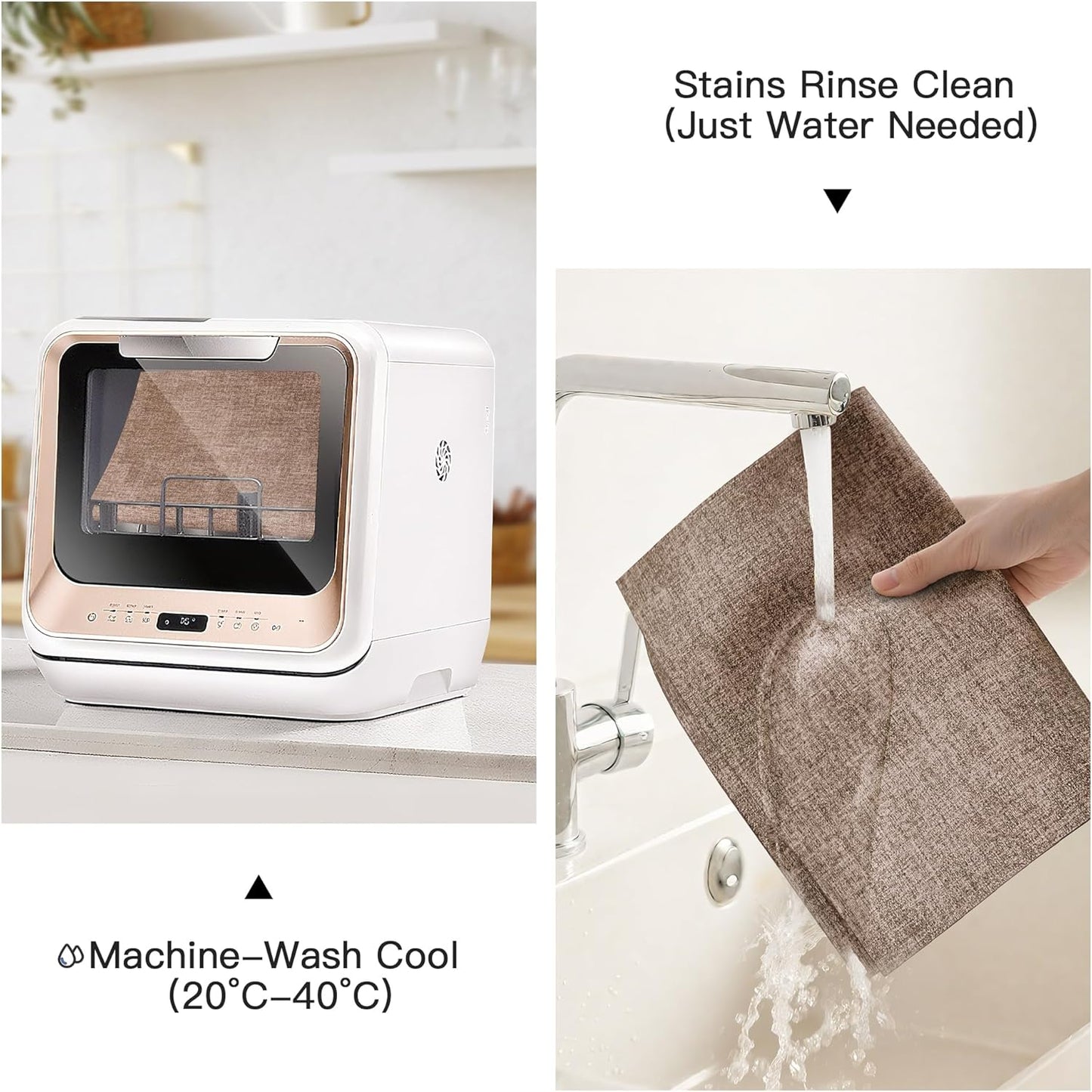 DOLOPL Placemats Set of 6, Reversible Wipeable & Heat Resistant Place Mats, Modern Faux Leather Table Mats for Kitchen, Neutral Waterproof Tablemats for Dining Table Decor, Wedding, Party(Brown)