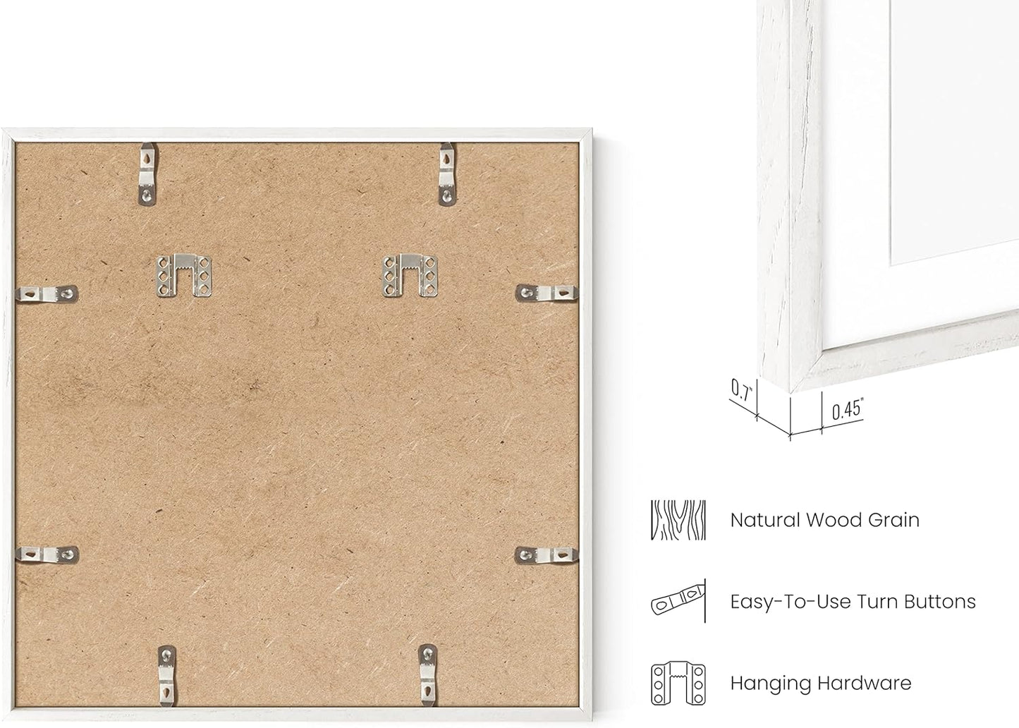 HAUS AND HUES White Square Frames Set of 9-16x16