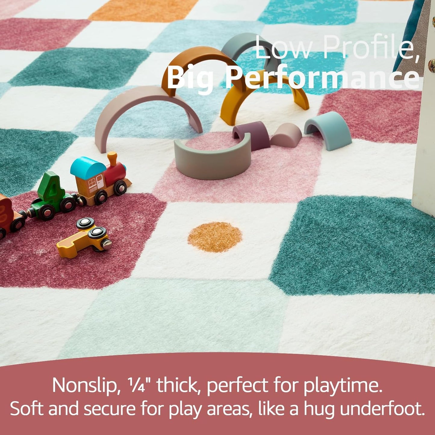 jinchan Round Rug 4ft Kids Washable Rug Indoor Floor Cover Non-Slip Soft Modern Elementary School Classroom Colorful Diamond Carpet for Nursery Daycare Bedroom Playroom Living Room Confetti on Cream