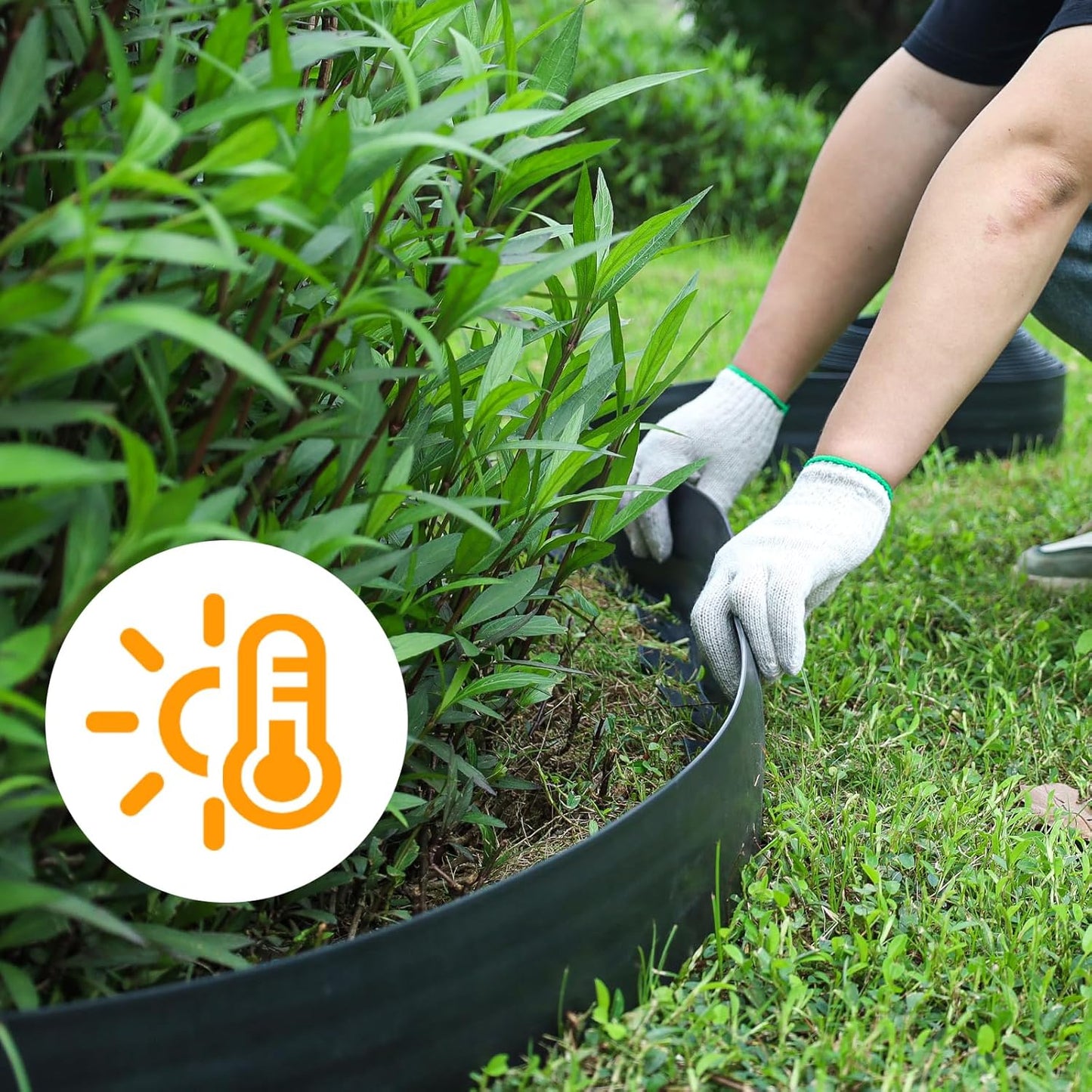 Landscape Edging 4Pack, 4in Tall-132FT Length Garden Edging with 120pcs Spikes, Plastic No Dig Edging for Landscaping, Garden Edging Border for Lawn, Flower Bed, Yard Pathway