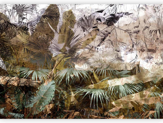 artgeist Premium Wall Mural Tropical Leaves 197x138 in - Non-Woven Wallpaper Fleece Wall Decor Photo Print Picture Image Design Jungle Nature Palm Leaves Like Painted b-C-0789-a-a