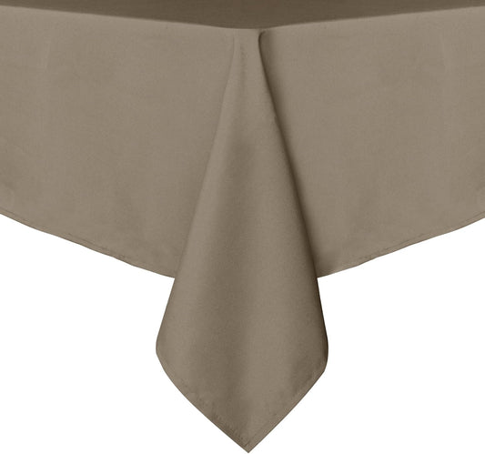 sancua Rectangle Tablecloth - 60 x 102 Inch - Stain and Wrinkle Resistant Washable Polyester Table Cloth, Decorative Fabric Table Cover for Dining Tables, Buffet Parties and Camping, Taupe