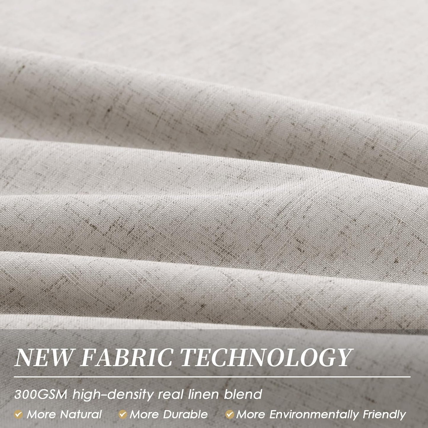 BOODII Neutral Linen Blackout Curtains 84 Inch Length 2 Panels Set Room Darkening Black Out Curtains for Bedroom Living Room Thermal Insulated Nursery Drapes Back Tab/Rod Pocket Greige Taupe 52x84