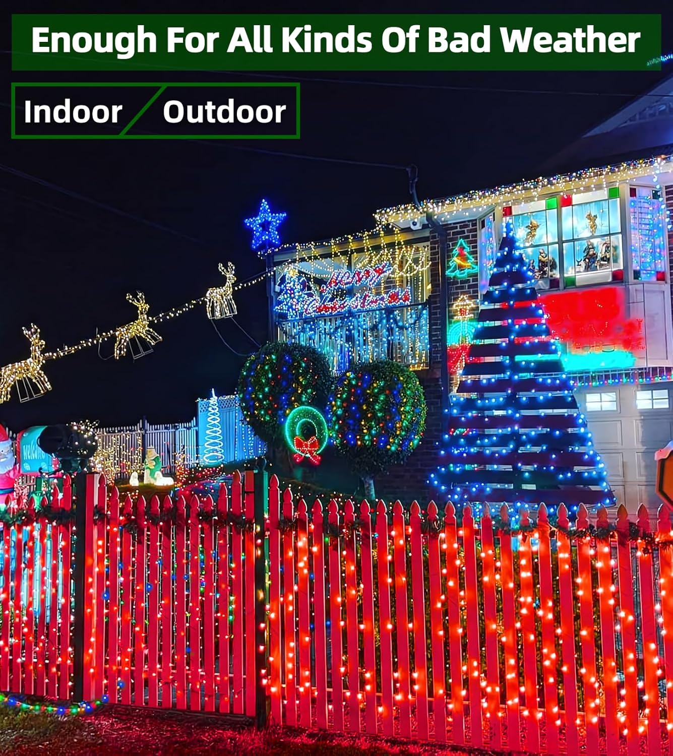 750 LED Outdoor Christmas Lights Decorations, 246ft Green Wire LED Christmas String Lights with Timer Memory, Twinkle Lighs for Indoor Outdoor Xmas Party Christmas Tree Wedding Garden Patio Red