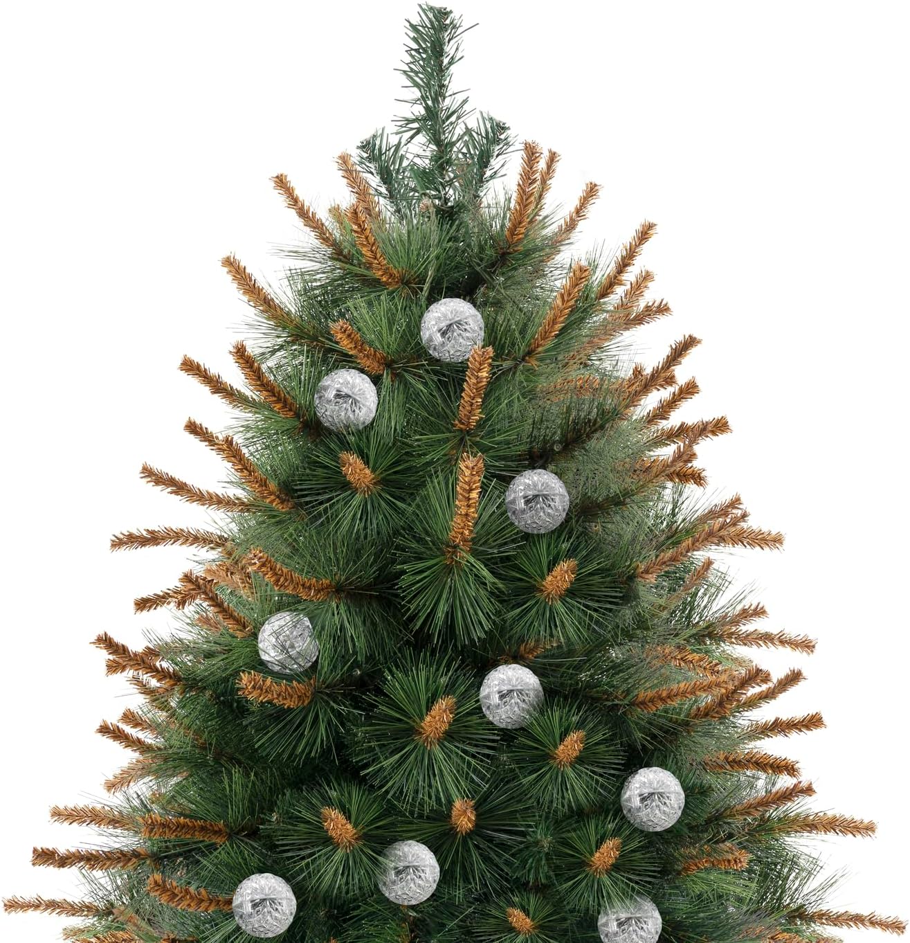 Selena 4.5ft Prelit Artificial Christmas Tree with 373 Branch Tips, 130 Warm Lights and Metal Stand, 33" Wide Realistic Withered Christmas Tree with Lights by Naomi Home