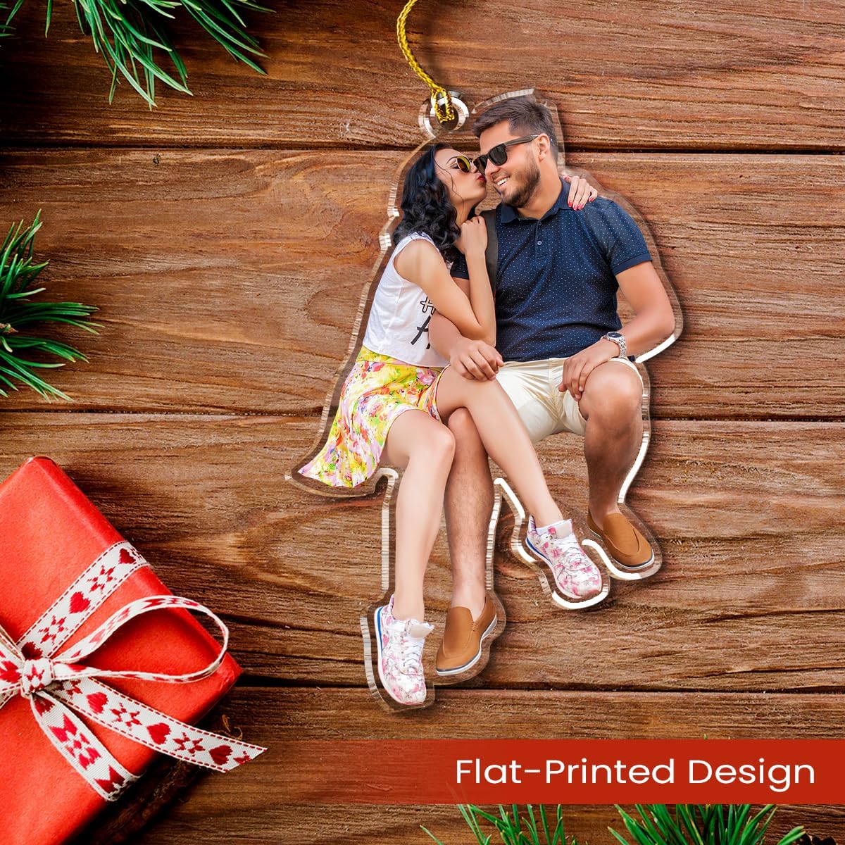 Personalized Custom Photo Ornament for Couple, Christmas Acrylic Ornament Gifts for Men Women, Newlywed Couple, Boyfriend Girlfriend, Christmas Hanging Decor