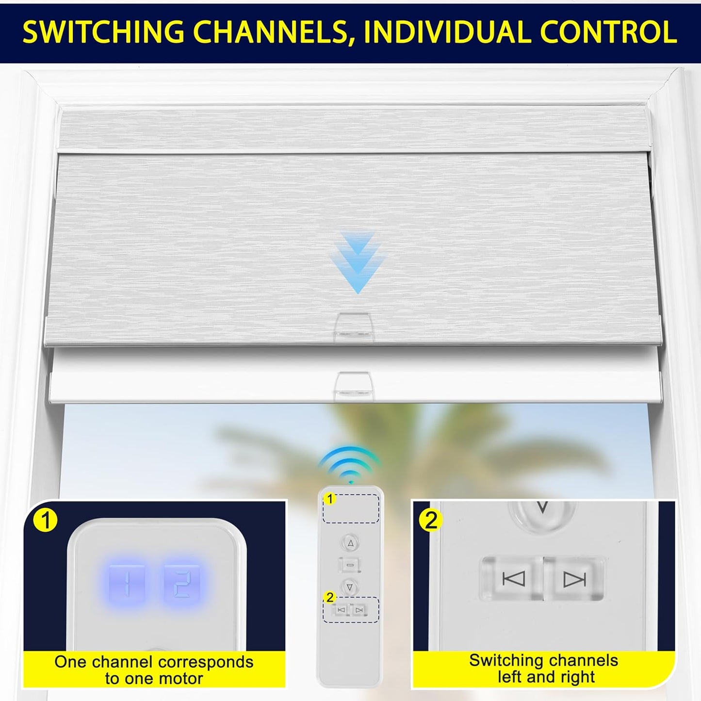 BERISSA Motorized Blinds with Remote,Dual Roller Shades,Blackout&Light Filtering Smart Blinds for Windows,Remote Control,Customized Automatic Blinds,Electric Blinds with USB/Solar Pannel.Custom Color