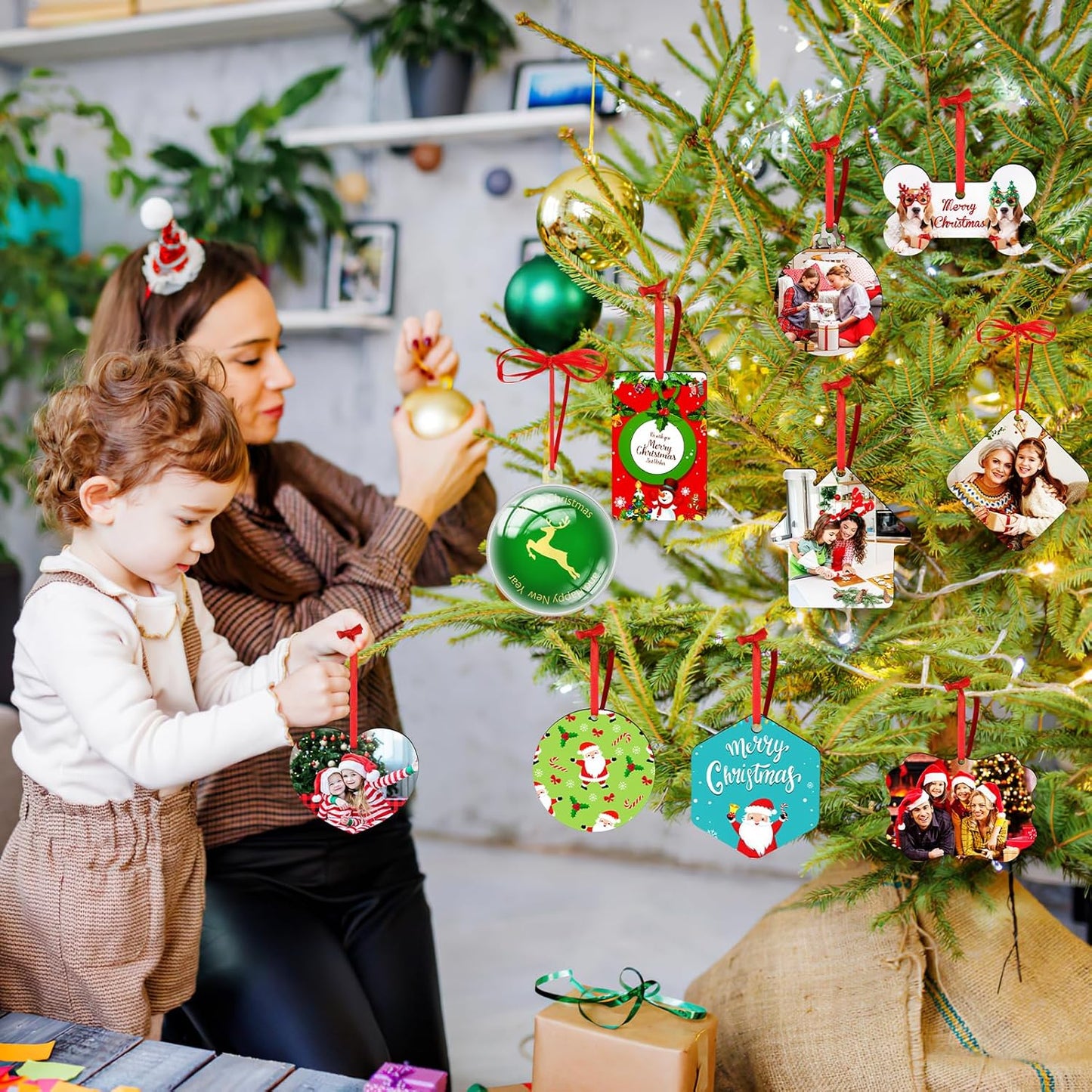 Personalized Christmas Ornaments 2025 Customized with Photo Text Ornament Keepsake Pet First Christmas Ornament Bulk Custom Wooden Xmas Tree Decorations, Wood Round