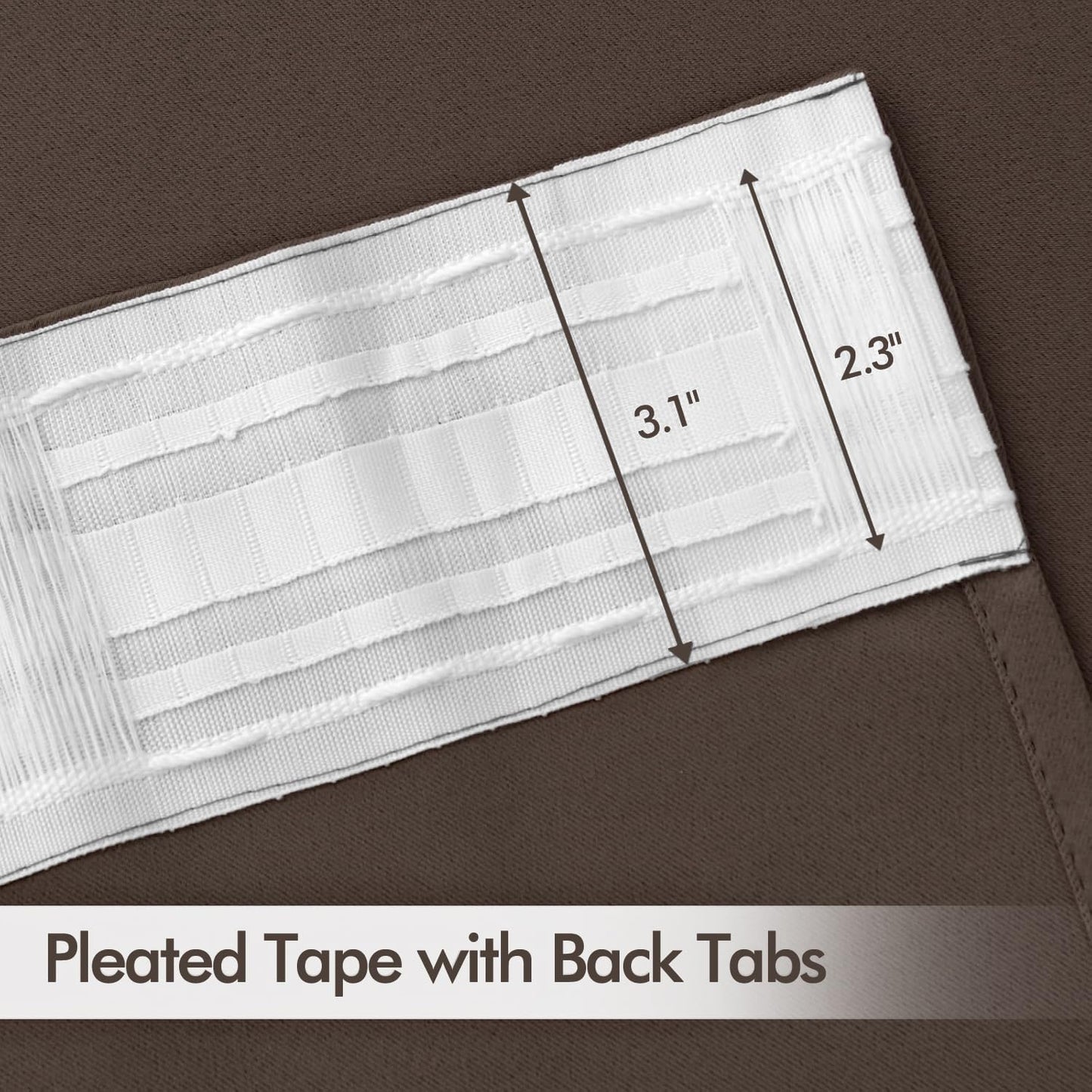 MIULEE Chocolate Brown Back Tab Blackout Curtains 120 Inch Long 2 Panels Set for Bedroom, Rod Pocket/Pinch Pleated Extra Long Thermal Insulated Living Room Darkening Light Blocking 10FT Drapes