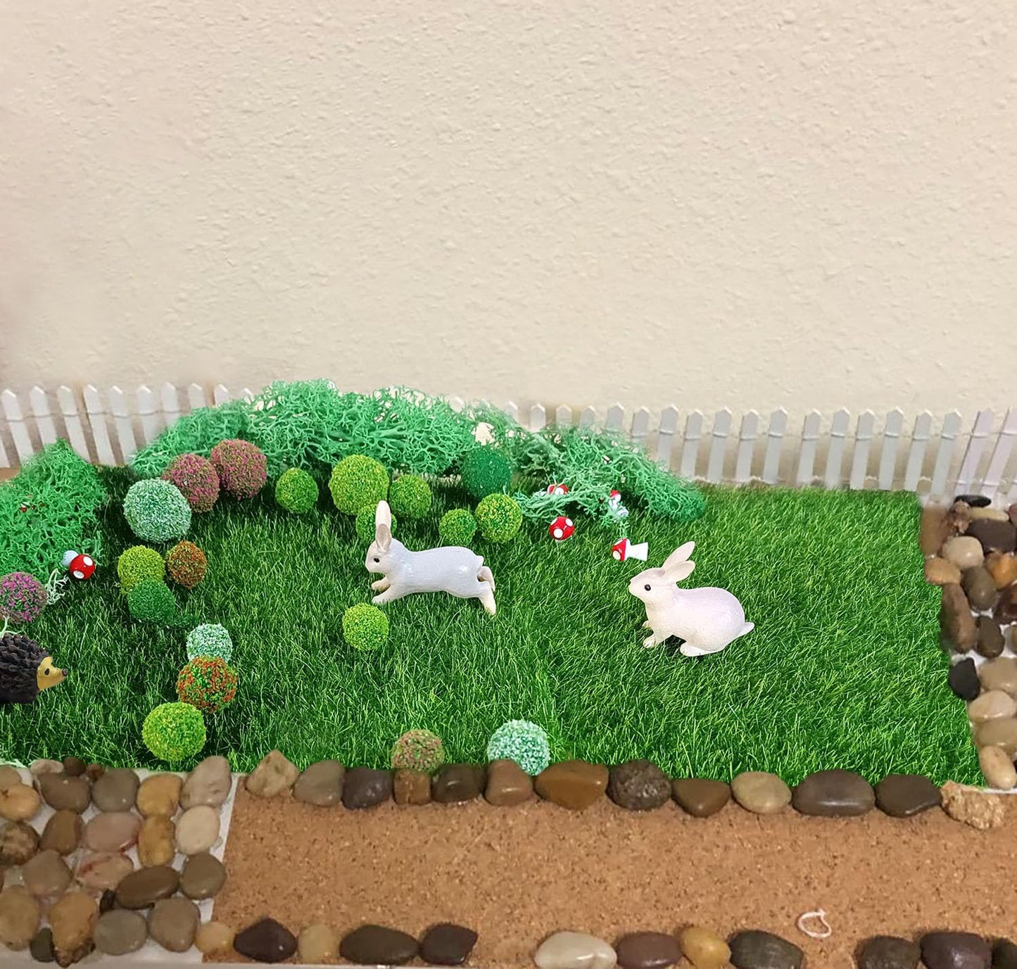 Miniature Garden Accessories, 36Pcs, 6in x 6in Fairy Artificial Grass, Fake Moss, Mini Fairy Garden Grass, Fairy Garden kit for Dollhouse Decoration Plant House Decor