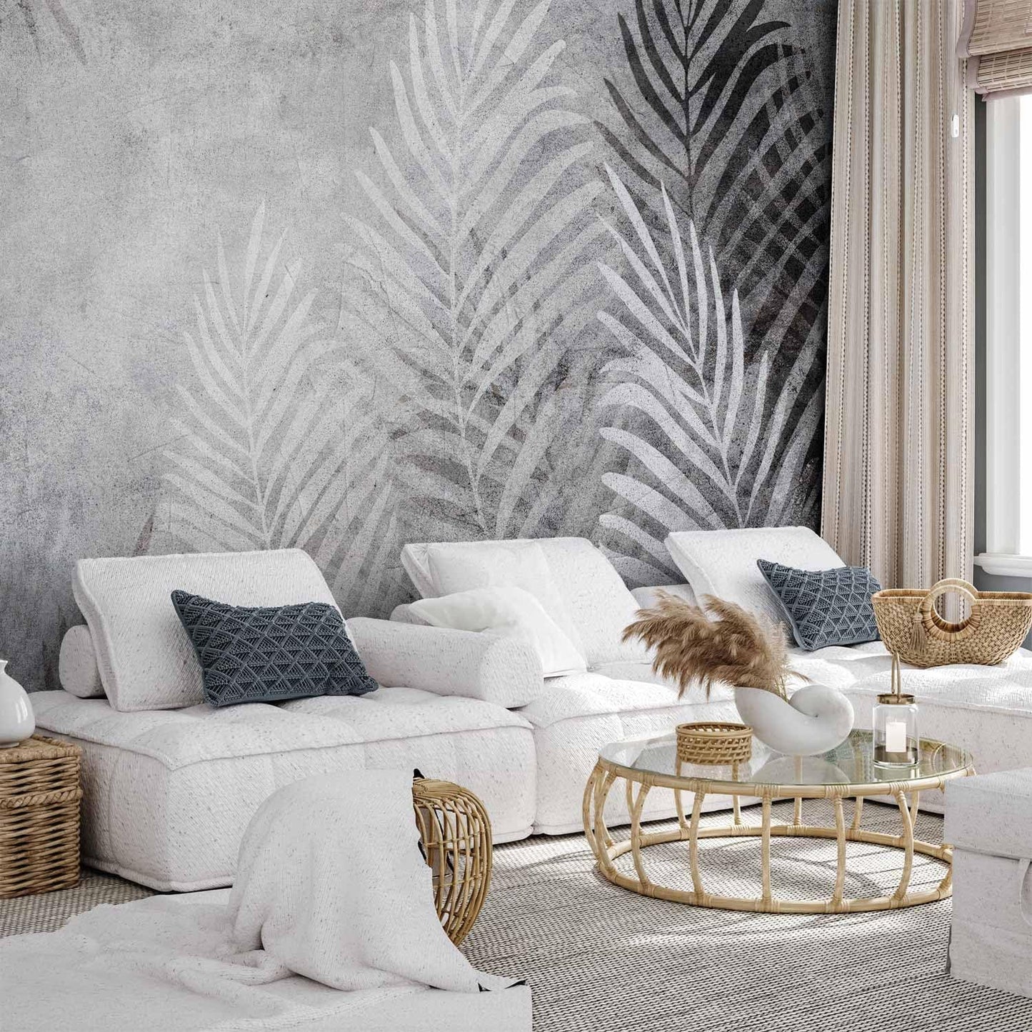 artgeist Wall Mural Leaves 77x55 in - XXL Peel and Stick Self-Adhesive Wallpaper Removable Large Sticker Foil Wall Decor Print Picture Image Design Palm Abstract Nature Botanical b-C-0855-a-a