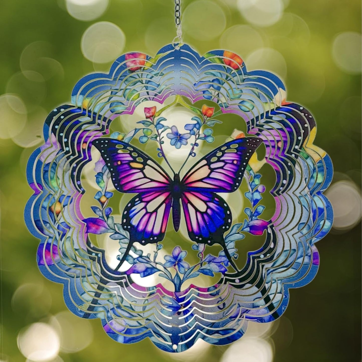 Wind Spinners Outdoor Butterfly Decorations - Birthday Gifts for Women Mom Grandma, Butterflies Hanging Wind Spinner 12 inch 3D Wind Sculptures for Garden Decor for Outside, Patio, Yard, Outdoor
