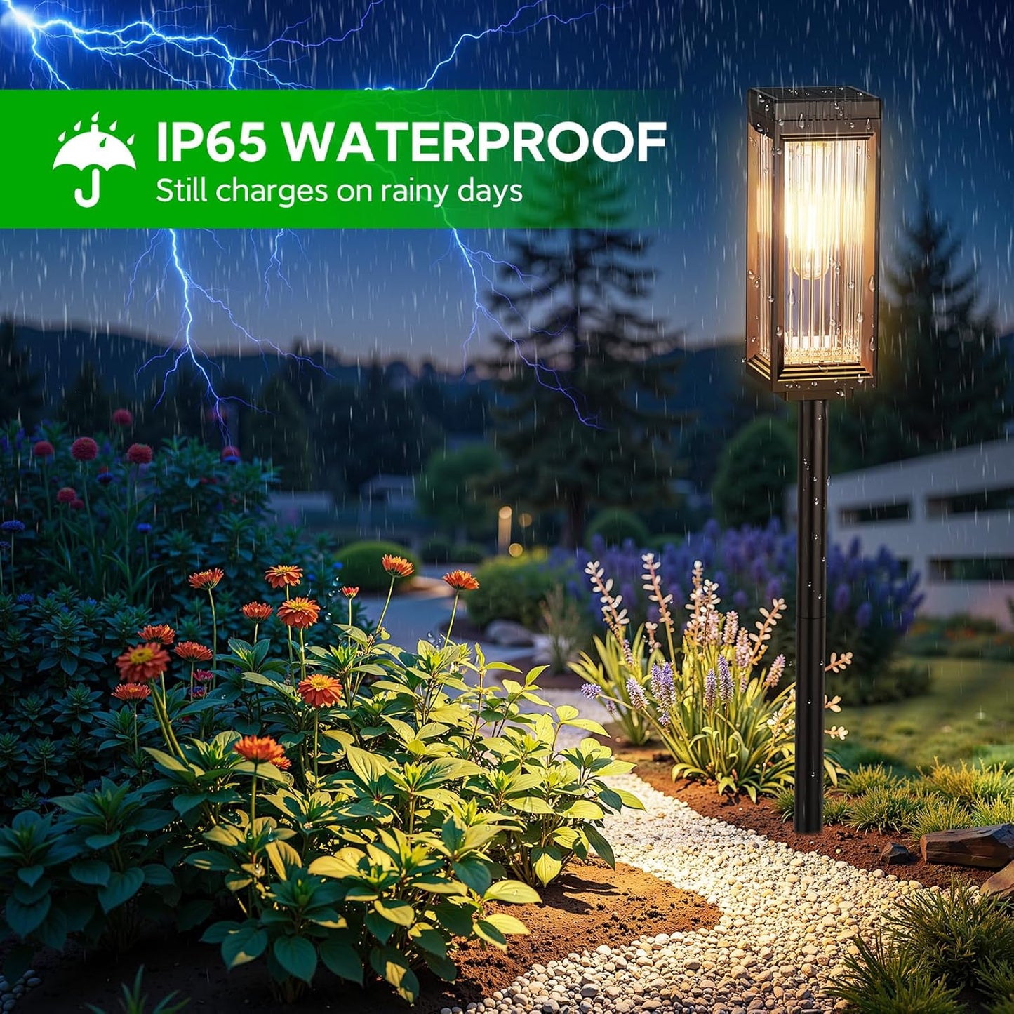 Solar Pathway Lights Outdoor, 8 Pack Upgraded Solar Lights Outdoor Waterproof, Bright Up to 15 Hrs Auto On/Off Garden Light for Yard Patio Lawn Path Walkway Driveway Outside Decor