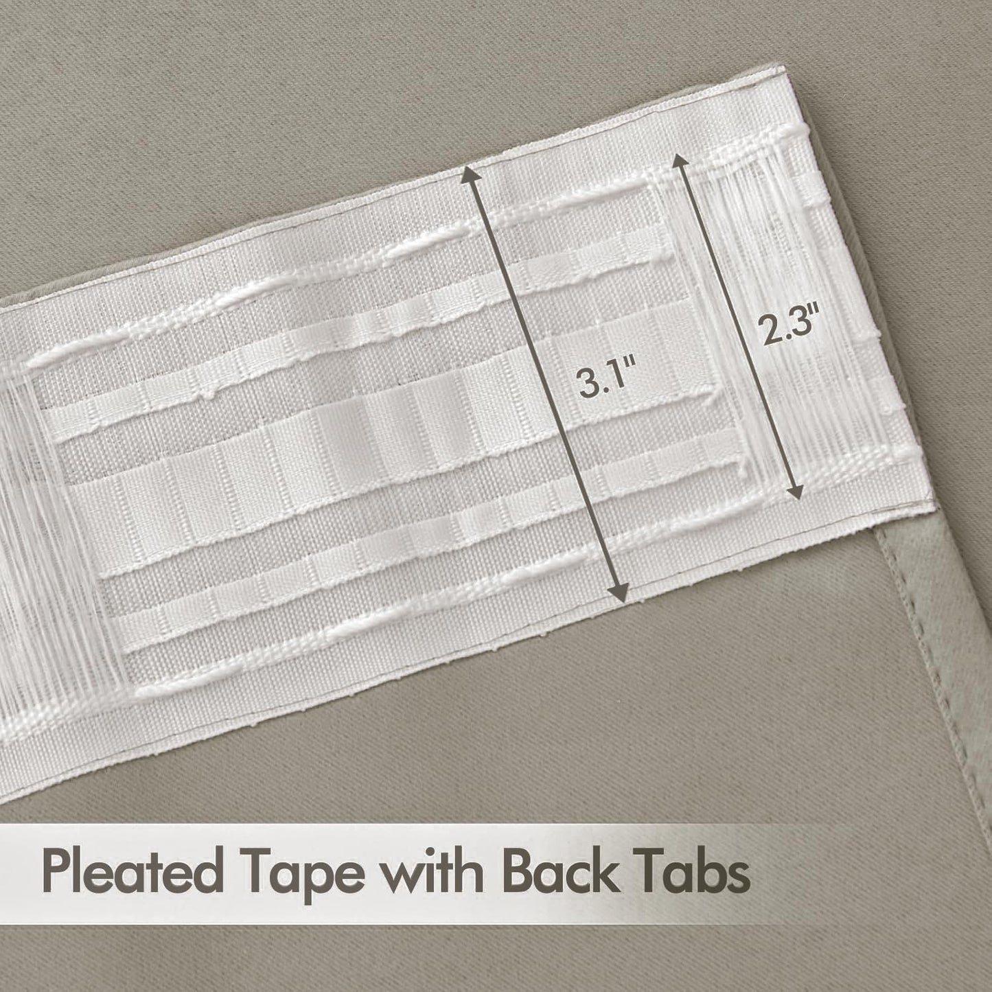 MIULEE Stone Back Tab Blackout Curtains 108 Inch Long 2 Panels Set for Bedroom, Rod Pocket/Pinch Pleat Extra Long Thermal Insulated Living Room Darkening Pleated Light Blocking Drapes