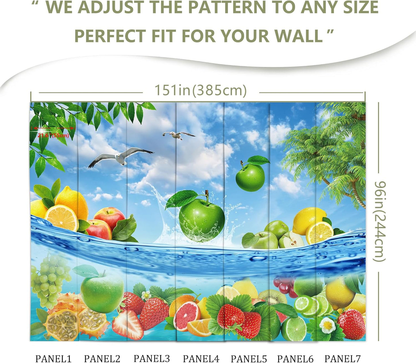 Fruit Wall Mural Wallpaper for Bedroom Living Room(Not Peel and Stick)