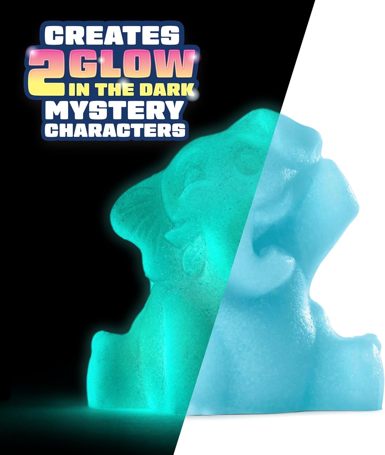 Elmer's Squishies Kids’ DIY Activity Kit, Glow in the Dark Toy Kit, Creates 2 Mystery Characters, 13-Piece Set, Ages 6+