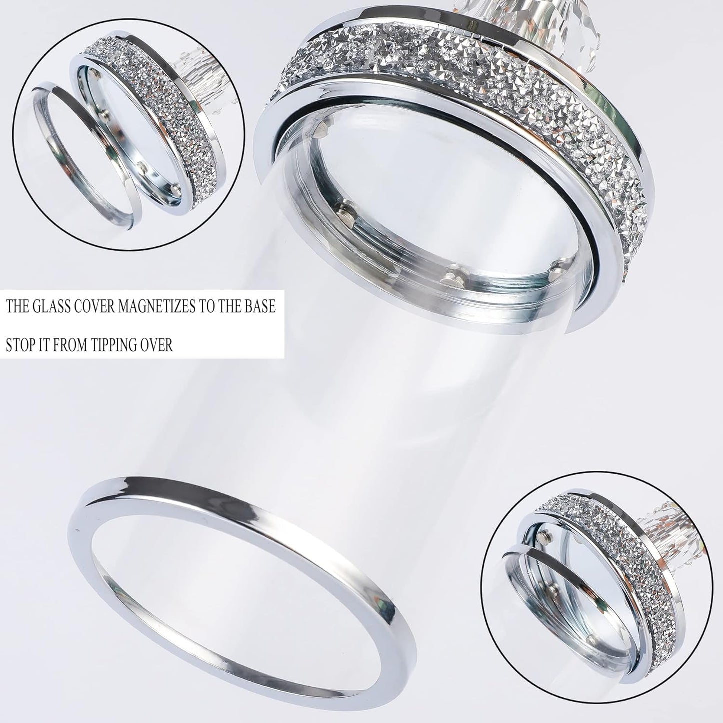 Pillar Candle Holders, Candle Holders for Pillar Candle, Crystal Candlesticks Holder for Home Decor, Wedding, Events, Coffee Dining Table CH048MD