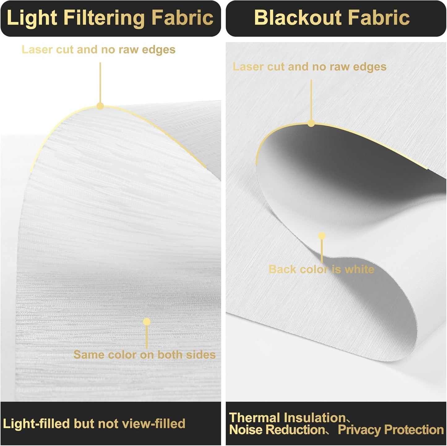 BERISSA Cordless Dual Roller Shades with Cassette Valance, Double Window Shades - Blackout and Light Filtering, Day and Night for Home Office Door - Striped Jacquard White - 66 W x 86" H