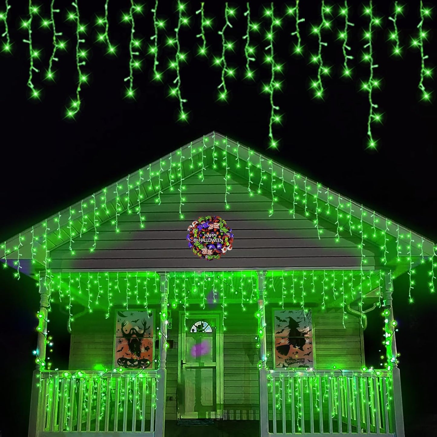 YEGUO 66ft 800 LED Green Icicle Lights Outdoor Waterproof, 160 Drops Icicle Christmas Light Connectable, 8 Modes Icicle String Lights with Memory Timer