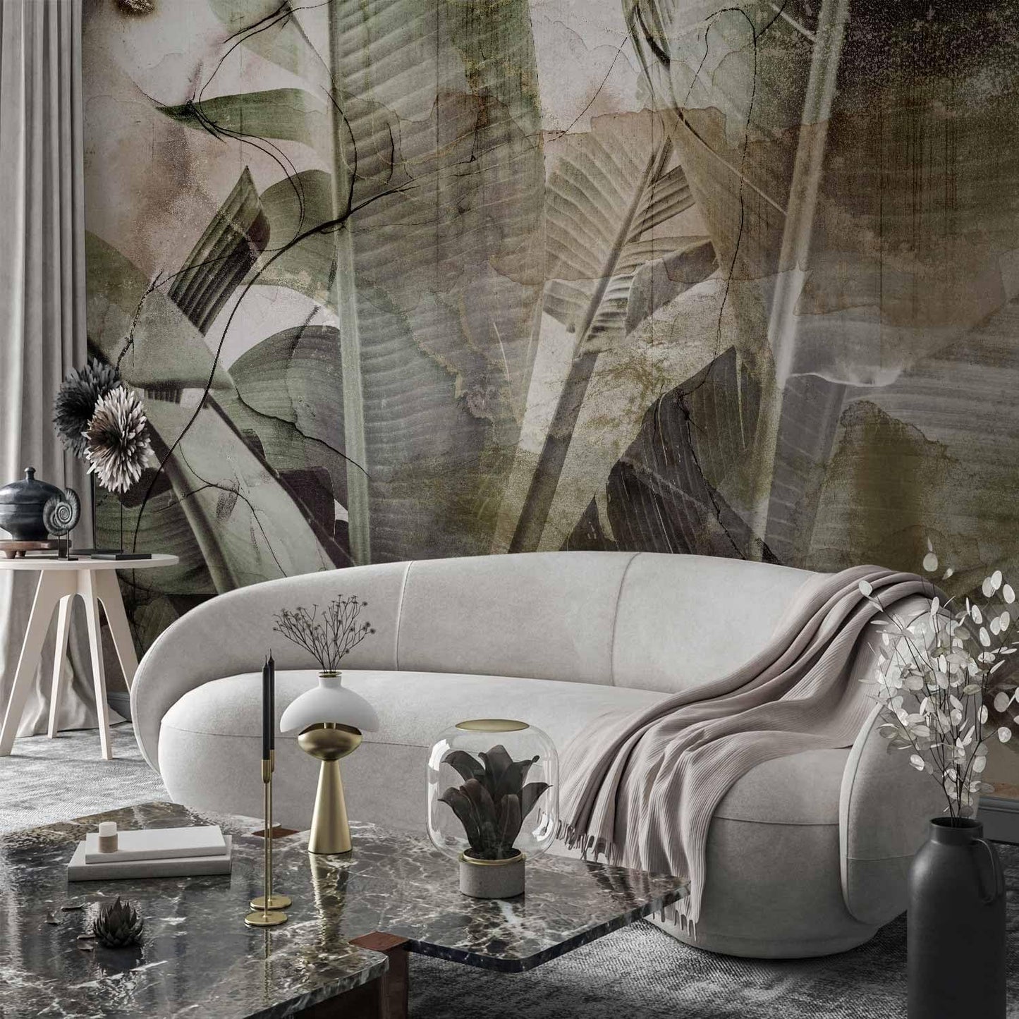 artgeist Wall Mural Tropical Leaves 138x101 in - XXL Non-Woven Wallpaper Fleece Wall Decor Photo Print Picture Image Design Plant Jungle Nature Like Painted b-C-0776-a-a