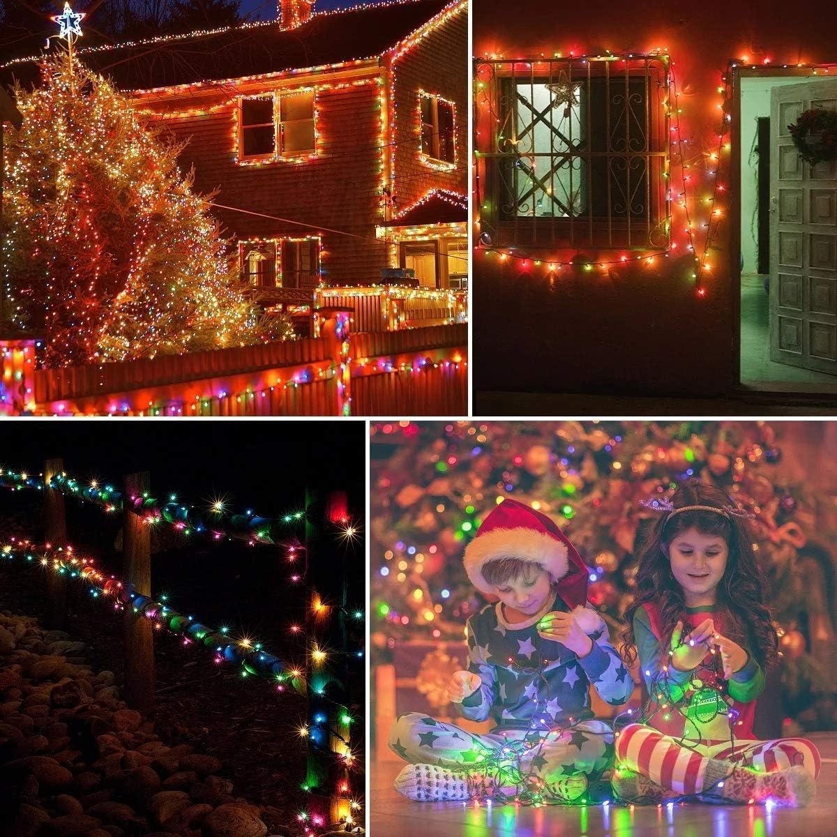 98FT 200 LEDs String Lights Waterproof Fairy Lights 8 Modes with Memory 30V UL Certified Power Supply for Home, Garden, Wedding, Party, Christmas Decoration Indoor Outdoor (Multicolor)