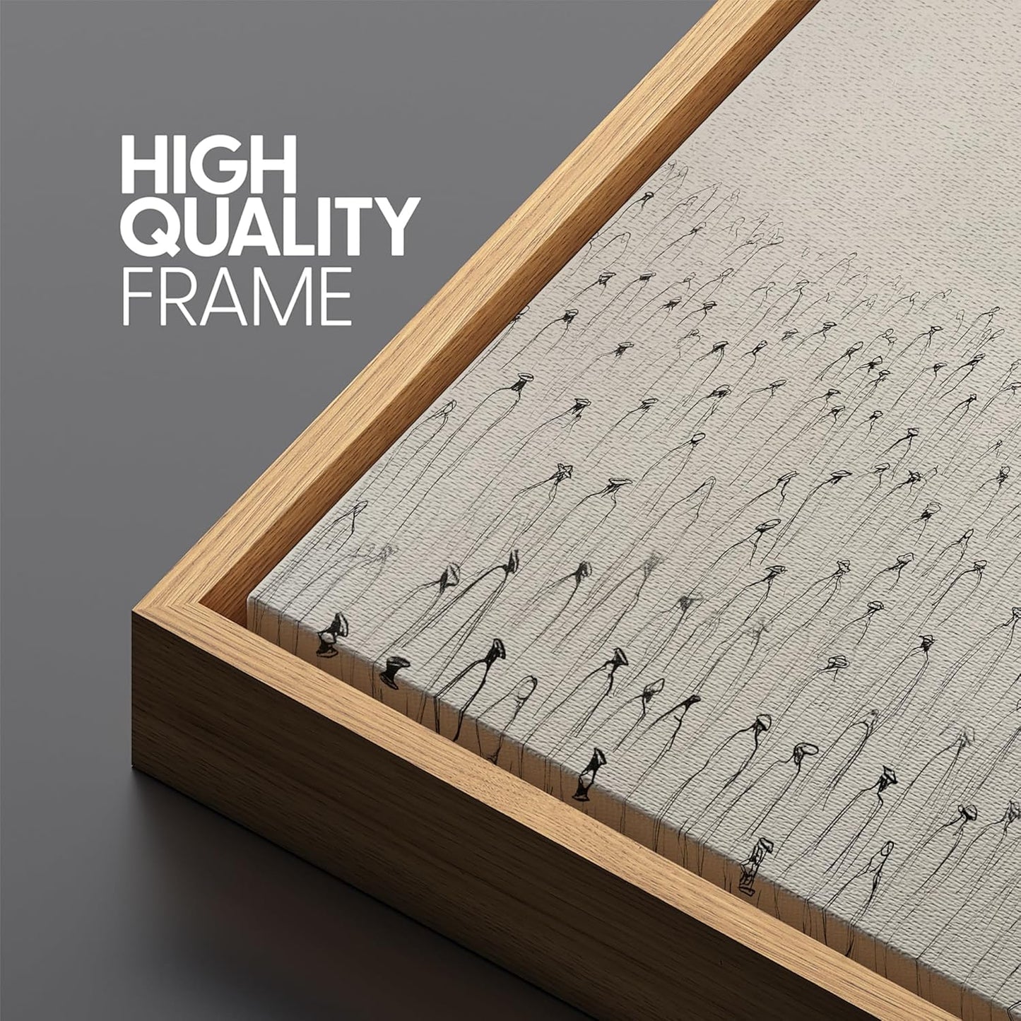 MUDECOR Large Framed Canvas Print Wall Art Jesus Among The People Monochrome Religious Illustrations Decorative Colorful Multicolor for Bedroom - 60"x20"