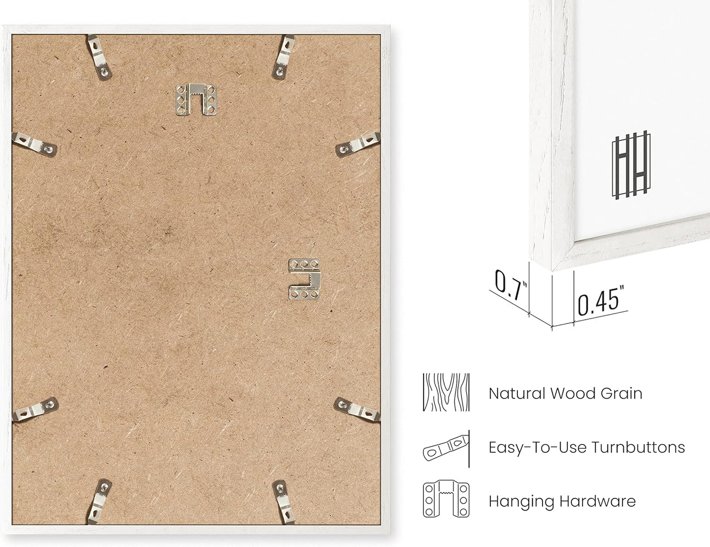 HAUS AND HUES Standalone White Oak Frames Set of 9-11x14