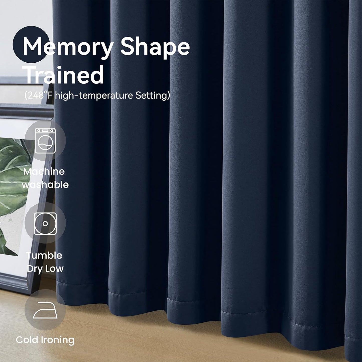 KangBang Navy Blue Blackout Curtains 84 Inch Length 2 Panels Set-Pinch Pleated Energy Saving Drapes for Bedroom Patriotic Nautical Decor Thermal Insulated Polyester Modern Decor, 40Wx84L