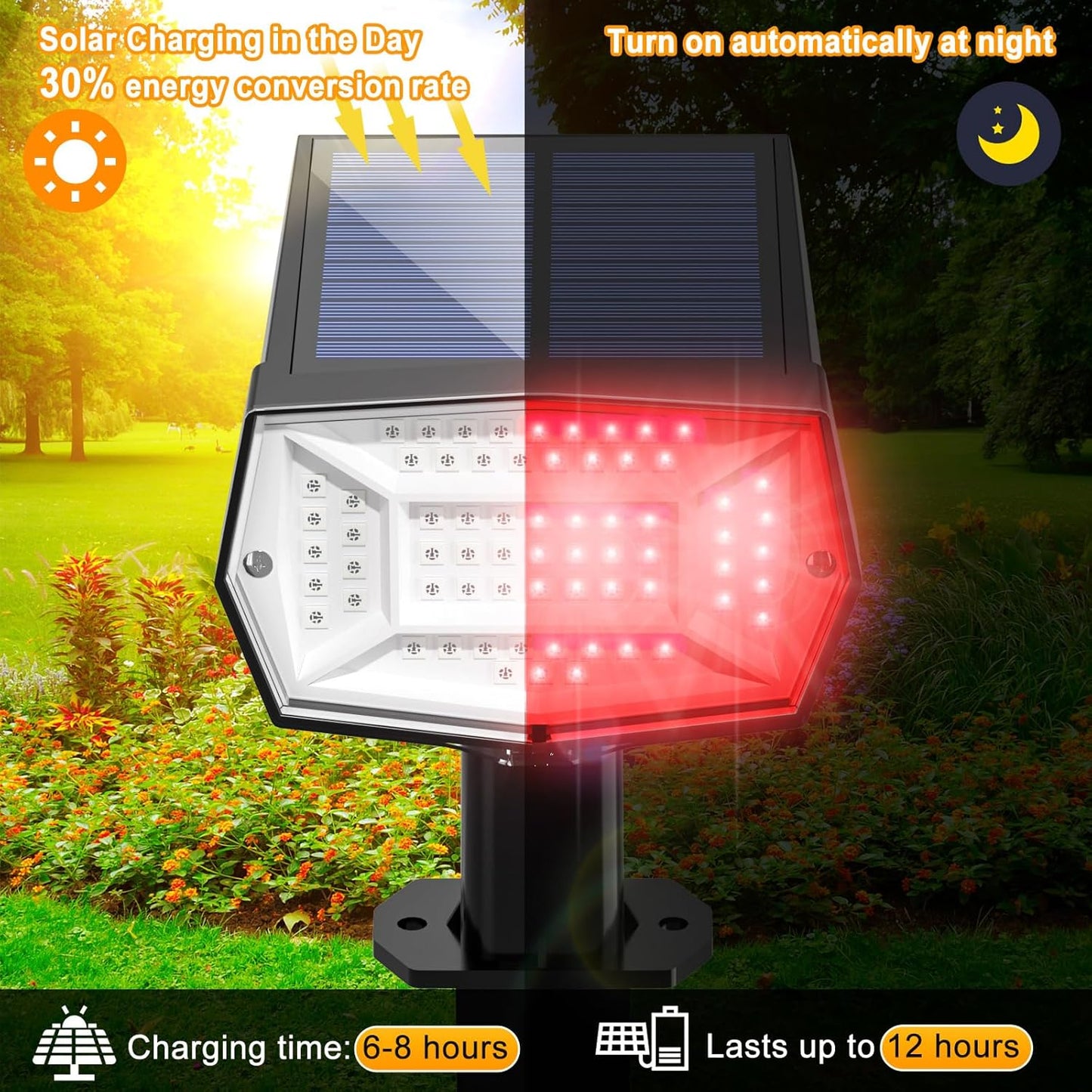 Fabrito Solar Color Changing Lights Outdoor, 9 Color Modes Landscape Spotlights, Dusk to Dawn Solar Powered Spot for Outside, Solar Garden Lights for Yard, Pathway, Tree 10 Pack (Multicolor)