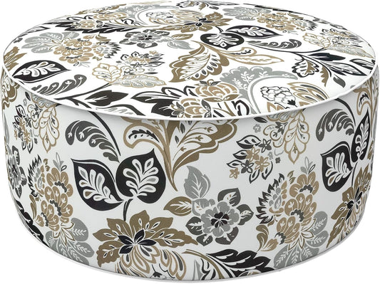 LVTXIII Inflatable Stool Ottoman Footrest with Handle, Decorative Fade-Resistant Foot Stool, Indoor or Outdoor Pouf for Home Garden and Camping Use, 21x21x9, Dailey Tan