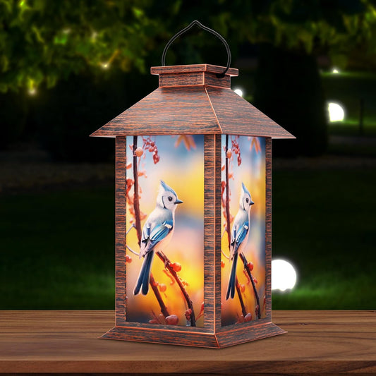 Solar Lanterns Outdoor, Waterproof Garden Hanging Lanterns with LED Flickering Flameless Candles for Mom Grandma Women Lantern Decorative Outdoor for Yard, Garden,Party Decor